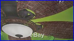 Hunter Caribbean Breeze 54 in. Indoor Weathered Bronze Ceiling Fan w Light Kit