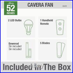 Hunter Cavera II 52 Matte Nickel Wifi Smart Ceiling Fan with Light Kit & Remote