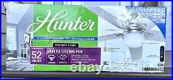 Hunter Cavera II 52 Matte Nickel Wifi Smart Ceiling Fan with Light Kit & Remote