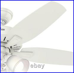 Hunter Ceiling Fan Light Kit 48 Inch LED Indoor 5 Blade Rustic 3 Speed White New