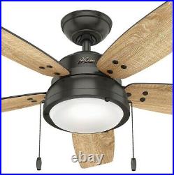 Hunter Channelside 46 in LED Indoor Noble Bronze Ceiling Fan + Light Kit NEW