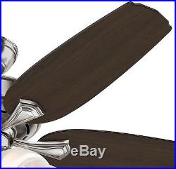 Hunter Channing 52 in. Indoor Brushed Nickel Ceiling Fan With Light Kit