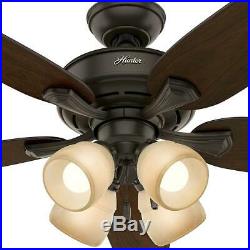 Hunter Channing 52 in. LED Indoor New Bronze Ceiling Fan with Light Kit 52079
