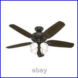 Hunter Channing II 52 in. LED Indoor Noble Bronze Ceiling Fan with Light Kit
