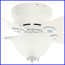 Hunter Conroy 42 in. Indoor White Low Profile Ceiling Fan with Light Kit