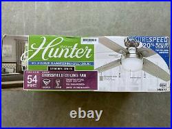 Hunter Crossfield LED 54-in Brushed Nickel LED Indoor Ceiling Fan with Light Kit