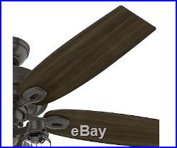 Hunter Crown Canyon II 52 in. LED Indoor Noble Bronze Ceiling Fan With Light Kit