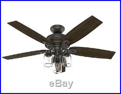 Hunter Crown Canyon II 52 in. LED Indoor Noble Bronze Ceiling Fan With Light Kit