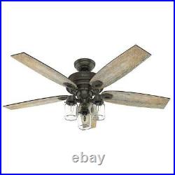 Hunter Crown Canyon II 52 in. LED Indoor Noble Bronze Ceiling Fan with Light Kit