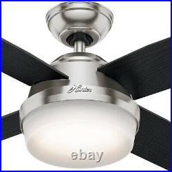 Hunter Dempsey 44 Ceiling Fan with LED Light and Remote Control, Brushed Nickel