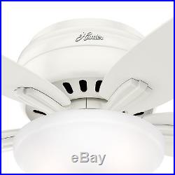 Hunter Fan 42 in. Low Profile Ceiling Fan in Fresh White with Light Kit