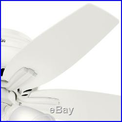 Hunter Fan 42 inch Low Profile Fresh White Indoor Ceiling Fan with Light Kit