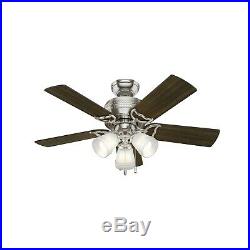 Hunter Fan 42 inch Traditional Brushed Nickel Indoor Ceiling Fan withLED Light Kit