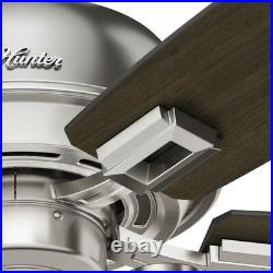 Hunter Fan 44 in Brushed Nickel Indoor Ceiling Fan with Light Kit and Pull Chain