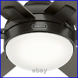 Hunter Fan 44 in Contemporary Noble Bronze Ceiling Fan with Light Kit and Remote