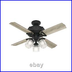 Hunter Fan 44 in Traditional Natural Iron Ceiling Fan with Light Kit and Remote