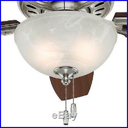 Hunter Fan 44 inch Brushed Nickel Ceiling Fan with Swirled Marble Light Kit