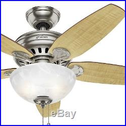 Hunter Fan 44 inch Casual Brushed Nickel Indoor Ceiling Fan with Light Kit