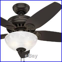 Hunter Fan 44 inch Casual Premier Bronze Indoor Ceiling Fan with Light Kit