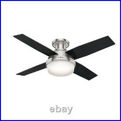Hunter Fan 44 inch Contemporary Brushed Nickel Indoor Ceiling Fan with Light Kit
