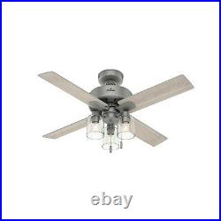 Hunter Fan 44 inch Contemporary Matte Silver Indoor Ceiling Fan with Light Kit
