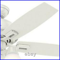Hunter Fan 44 inch Fresh White Indoor Ceiling Fan with Light Kit and Pull Chain