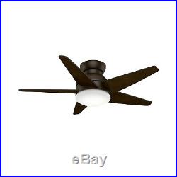 Hunter Fan 44 inch Low Profile Brushed Cocoa Indoor Ceiling Fan with Light Kit