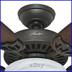 Hunter Fan 46 inch Casual New Bronze Indoor Ceiling Fan with Light Kit