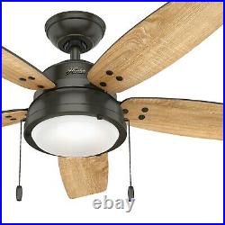 Hunter Fan 46 inch Casual Noble Bronze Ceiling Fan with Light Kit and Pull Chain