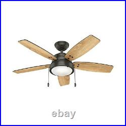 Hunter Fan 46 inch Casual Noble Bronze Ceiling Fan with Light Kit and Pull Chain