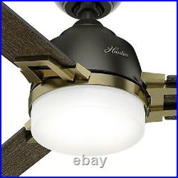 Hunter Fan 48 inch Contemporary Noble Bronze Indoor Ceiling Fan with Light Kit