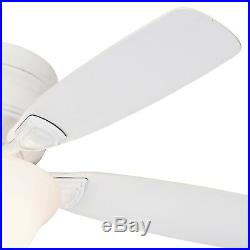 Hunter Fan 48 inch Low Profile Ceiling Fan in White with Cased White Light Kit