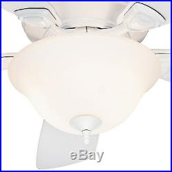 Hunter Fan 48 inch Low Profile Ceiling Fan in White with Cased White Light Kit