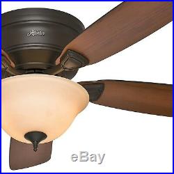 Hunter Fan 48 inch New Bronze Low Profile Ceiling Fan with Bowl Light Kit