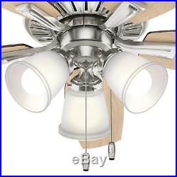 Hunter Fan 48 inch Traditional Brushed Nickel Indoor Ceiling Fan withLED Light Kit