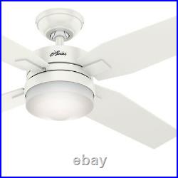 Hunter Fan 50 in Contemporary Fresh White with Indoor Ceiling Fan with Light Kit