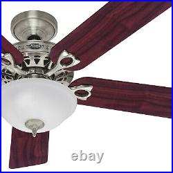 Hunter Fan 52 Brushed Nickel Finish Ceiling Fan with Marble White Glass Light Kit