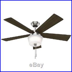 Hunter Fan 52 Contemporary Ceiling Fan with Bowl Light Kit, Brushed Nickel