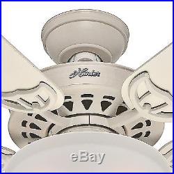 Hunter Fan 52 French Vanilla Ceiling Fan with Painted Frosted Glass Light Kit