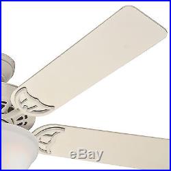 Hunter Fan 52 French Vanilla Ceiling Fan with Painted Frosted Glass Light Kit