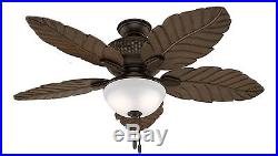 Hunter Fan 52 Outdoor Ceiling Fan with LED Light Kit Brushed Cocoa Finish