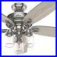 Hunter Fan 52 in Casual Brushed Nickel Ceiling Fan with Light Kit and Pull Chain