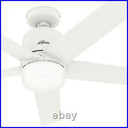 Hunter Fan 52 in Casual Matte White Indoor Ceiling Fan with Light Kit and Remote