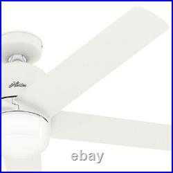 Hunter Fan 52 in Casual Matte White Indoor Ceiling Fan with Light Kit and Remote