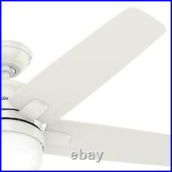 Hunter Fan 52 in Contemporary Fresh White Ceiling Fan with Light Kit and Remote