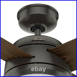 Hunter Fan 52 in Contemporary Noble Bronze Ceiling Fan with Light Kit and Remote