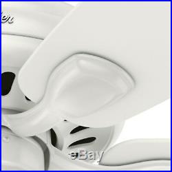 Hunter Fan 52 in. Fresh White Ceiling Fan with LED Clear Glass Light Kit
