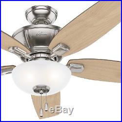 Hunter Fan 52 in. Traditional Brushed Nickel Ceiling Fan with LED Bowl Light Kit