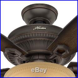 Hunter Fan 52 in. Traditional Ceiling Fan with LED Bowl Light Kit in Onyx Bengal