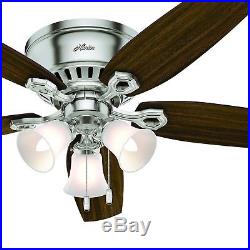 Hunter Fan 52 inch Brushed Nickel Ceiling Fan with Light Kit & Remote Control